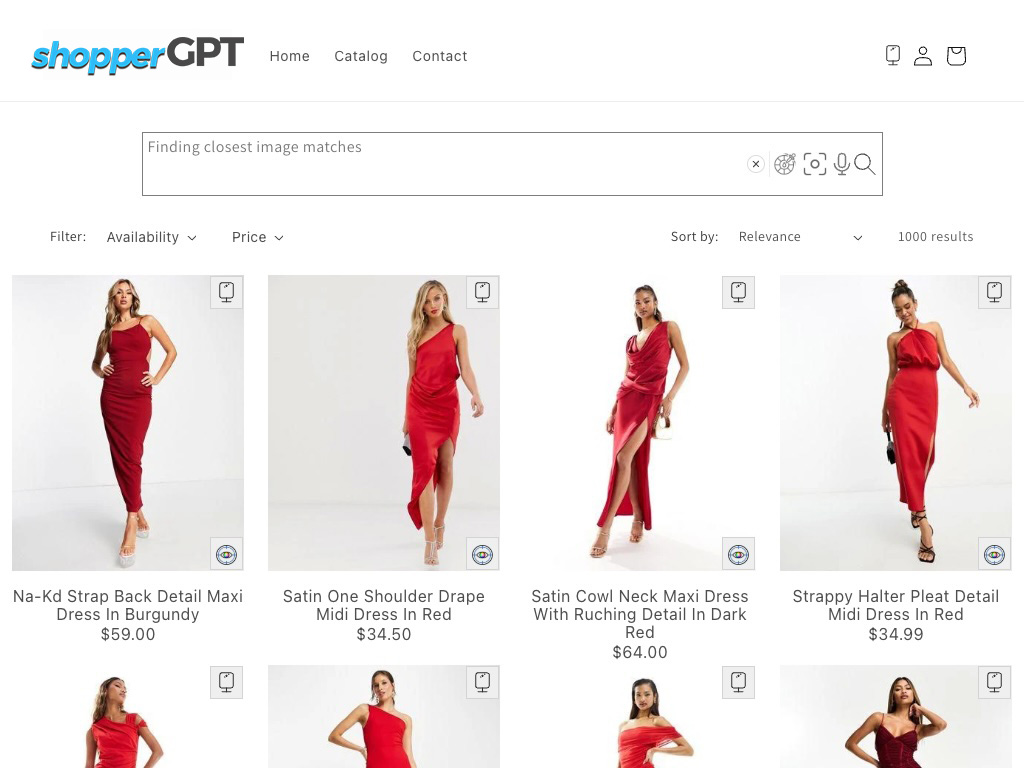 Visually similar red dresses from the same catalog